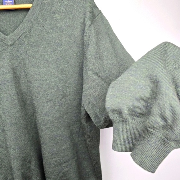 BROOKS BROTHERS Stretch Wool Blend Dressy Pullover Sweater Dark Green Men Size L - Picture 3 of 16